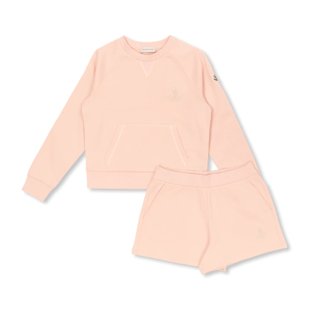 Moncler Banded sweatshirt & shorts set Pink, Unisex