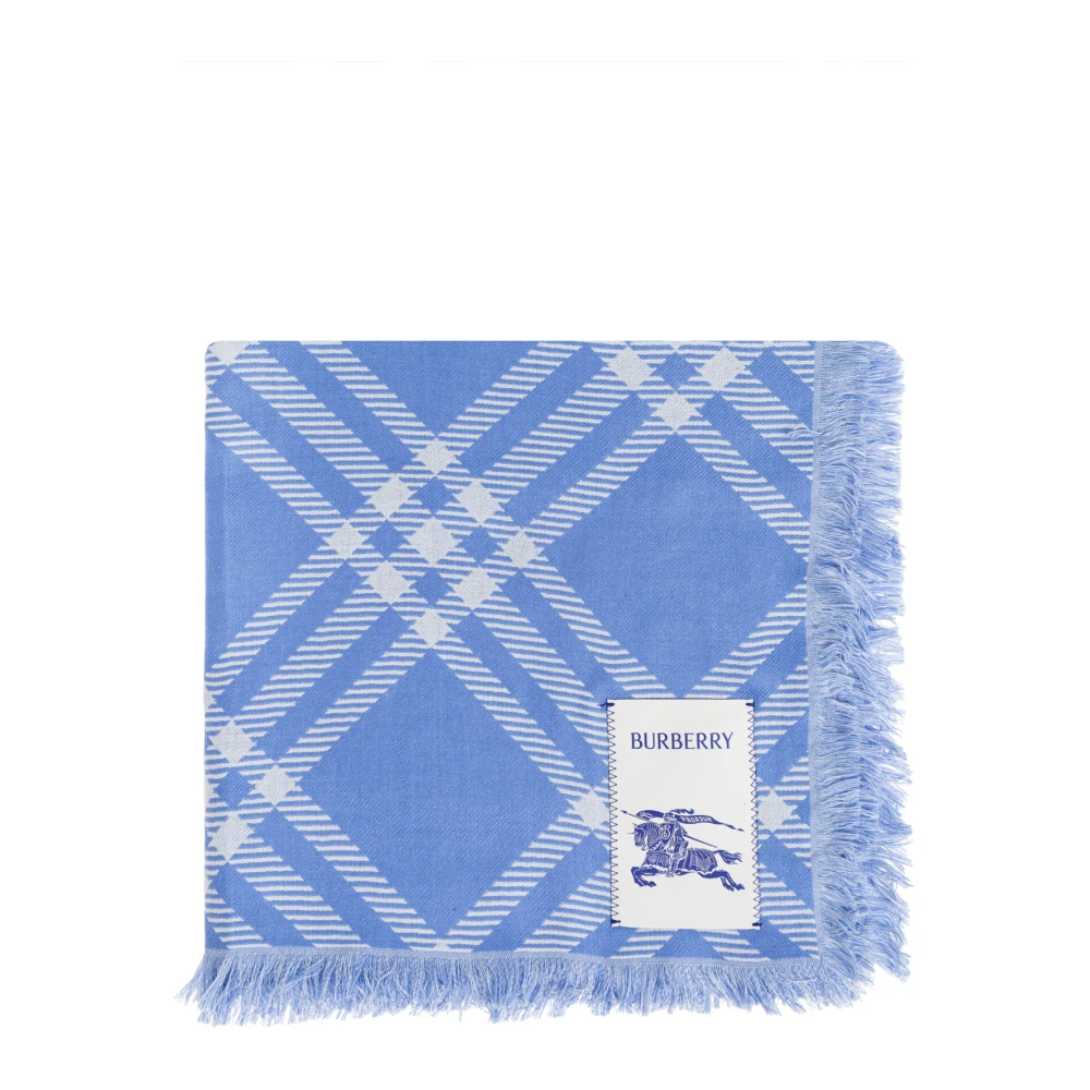 Burberry Unisex Blauw Accessoires One Size, Wol, Wollen Sjaal