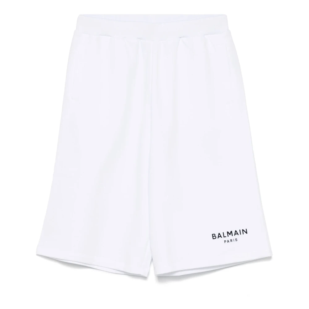 Balmain Boys White Bermuda Shorts With Embossed Logo - Shorts - 12 Y - Kids