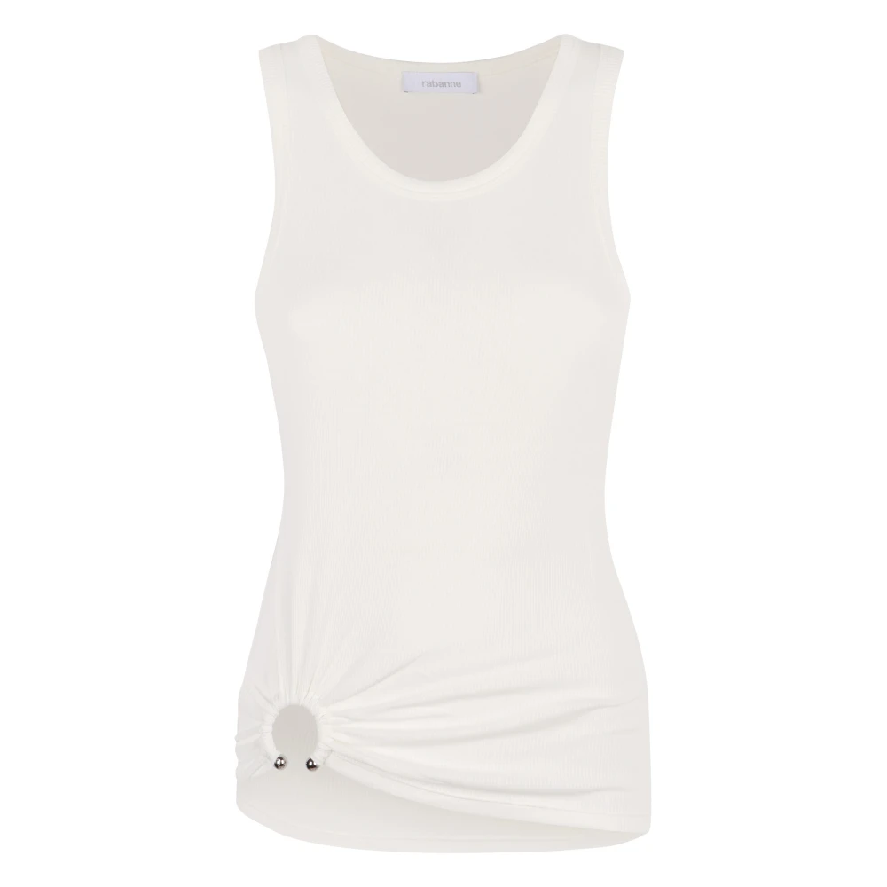 Paco Rabanne Metal Piercing Katoenen Tanktop White Dames