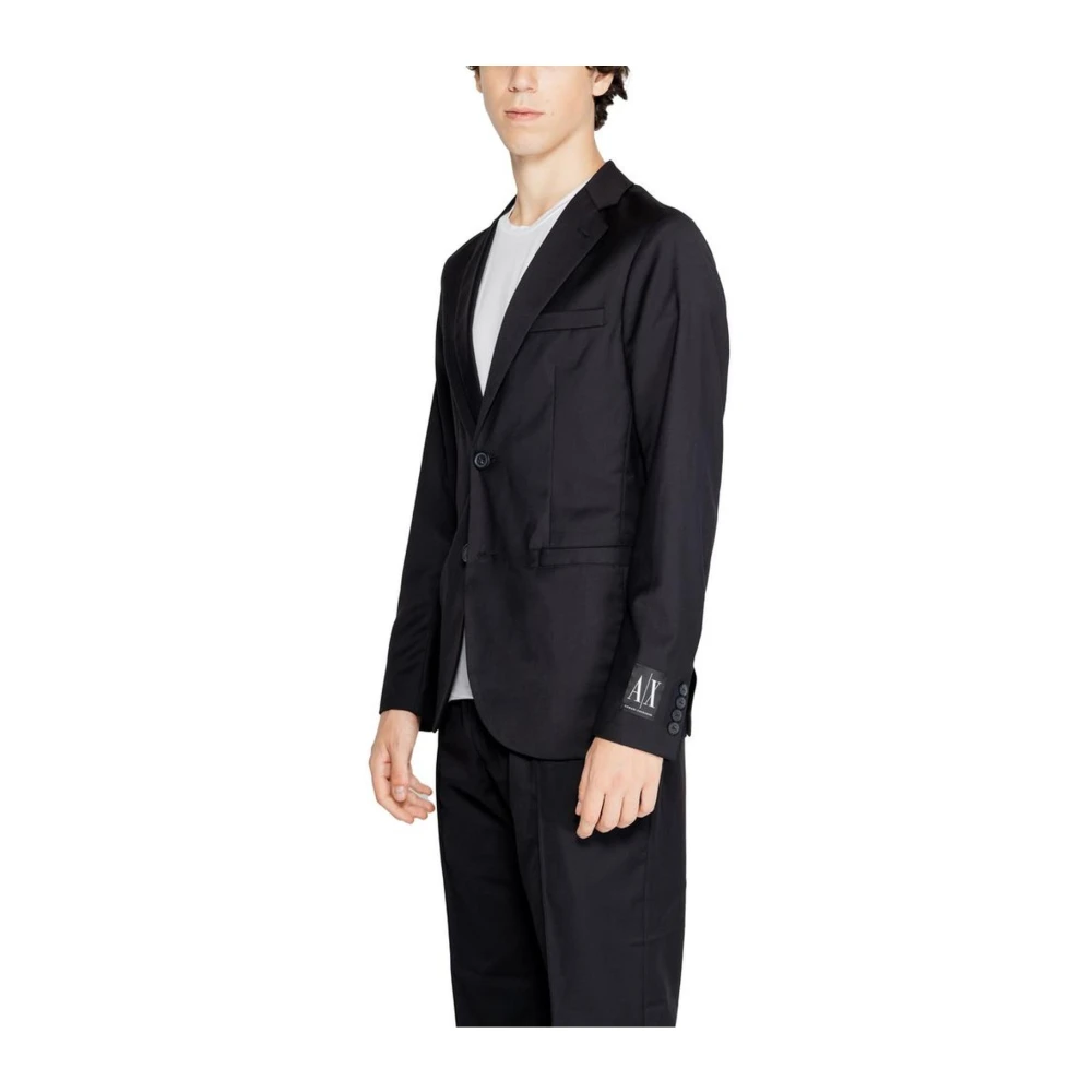Armani Exchange Elastaan Blend Blazer Herfst Winter Collectie Black Heren