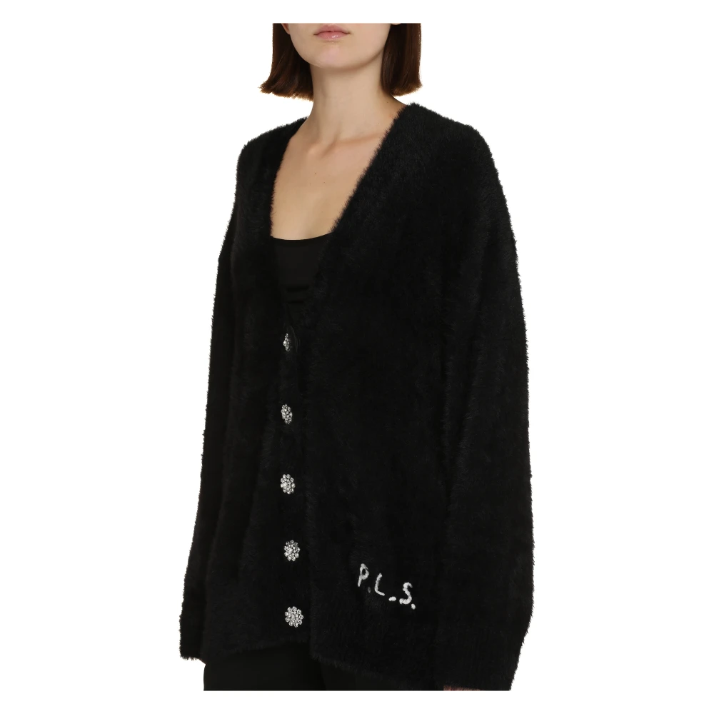 Philosophy di Lorenzo Serafini Versierde Maxi Cardigan Black Dames