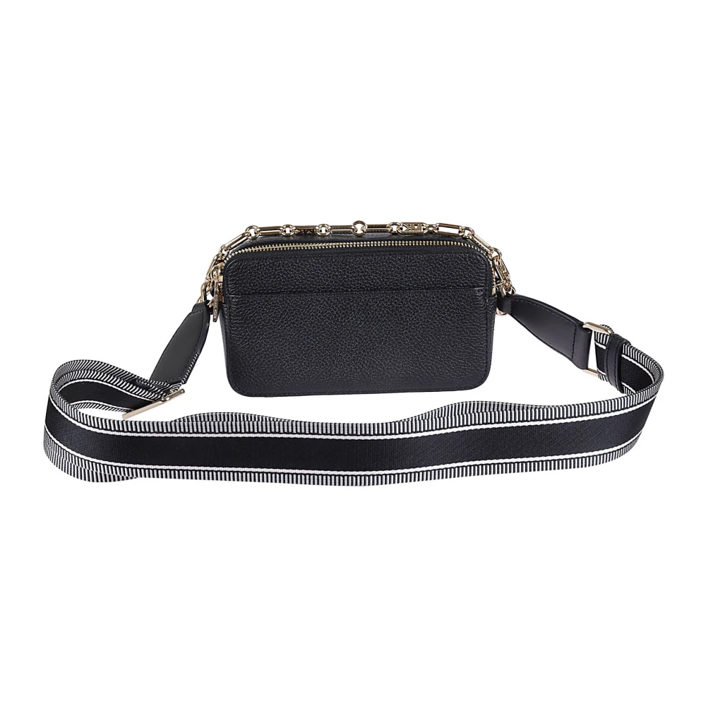 Michael Kors Zwarte Gehamerde Leren Schoudertas Black Dames