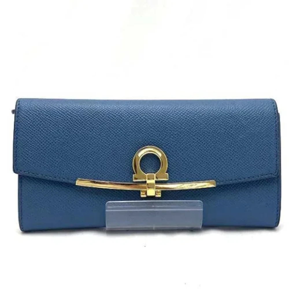 Salvatore Ferragamo Pre-owned Leather wallets Blue Dames