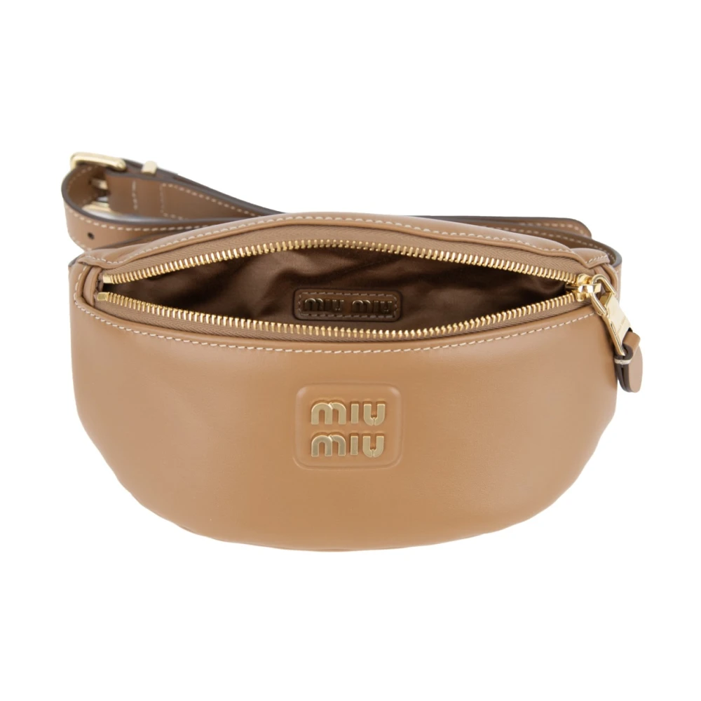 Miu Leren dames heuptas met rits Beige Dames