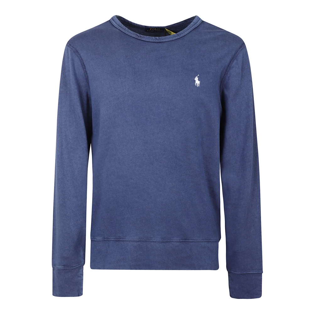 Ralph Lauren Logo-Geborduurde Crewneck Sweatshirt Blue Heren