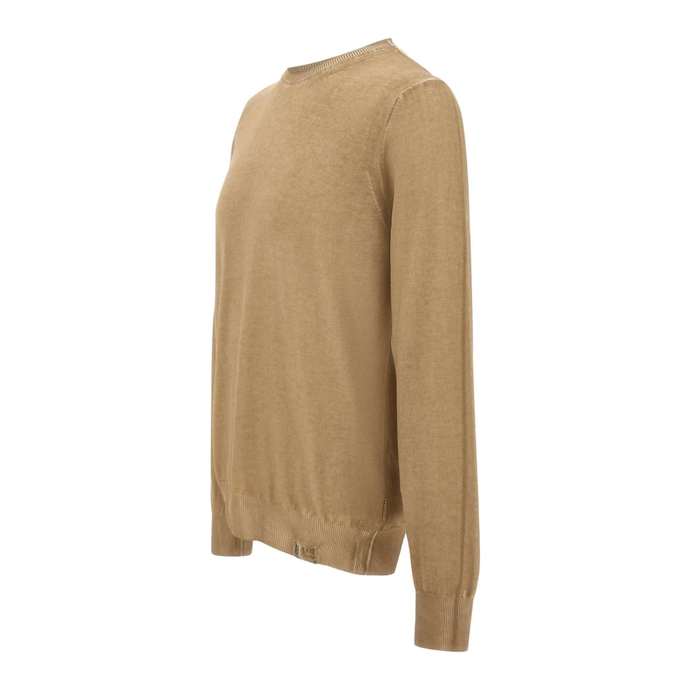 BOB Heren Katoenen Trui Walnoot Kleur Brown Heren