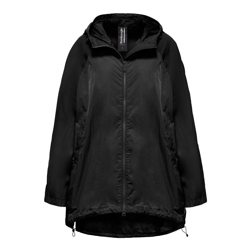 BomBoogie Regenbestendige Nylon Cape met Maxi Capuchon Black Dames