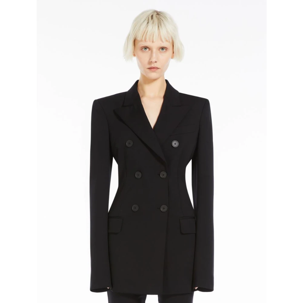 SPORTMAX Zwarte Jassen Regular Fit Black Dames