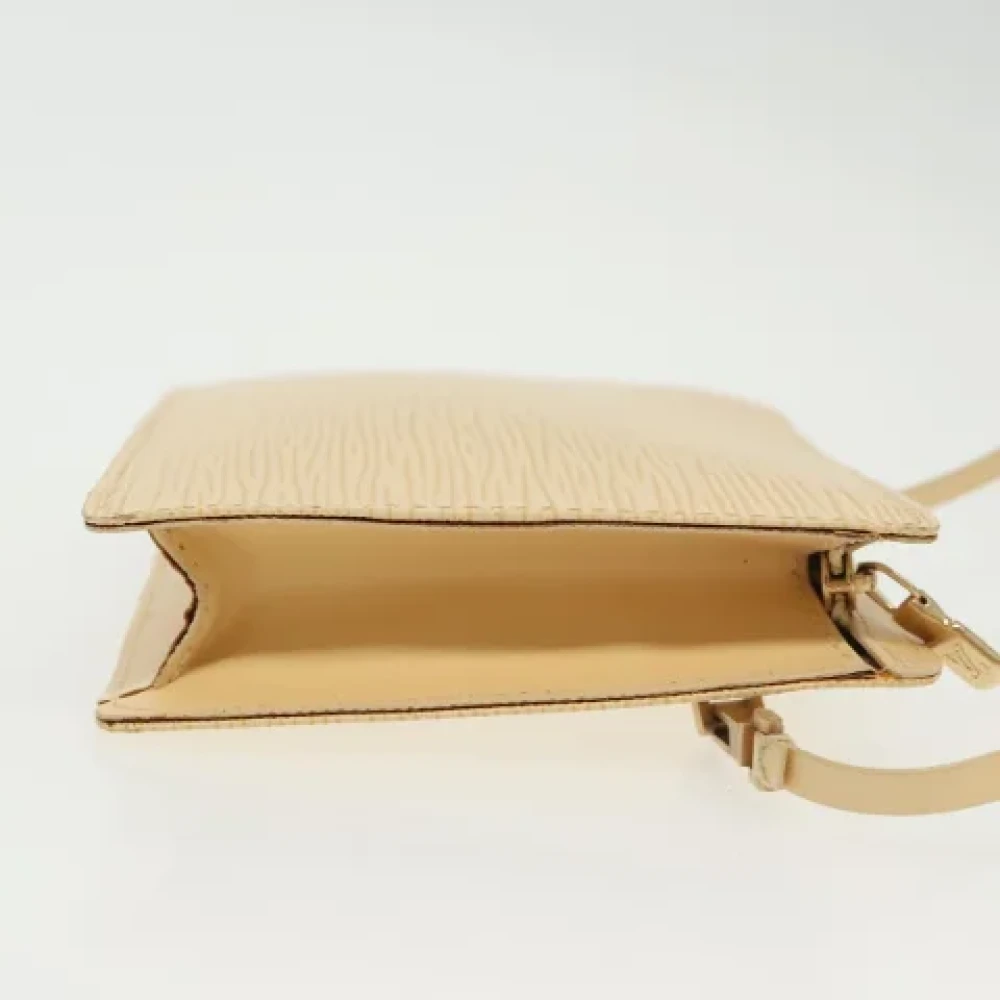 Louis Vuitton Vintage Pre-owned Leather crossbody-bags Beige Dames