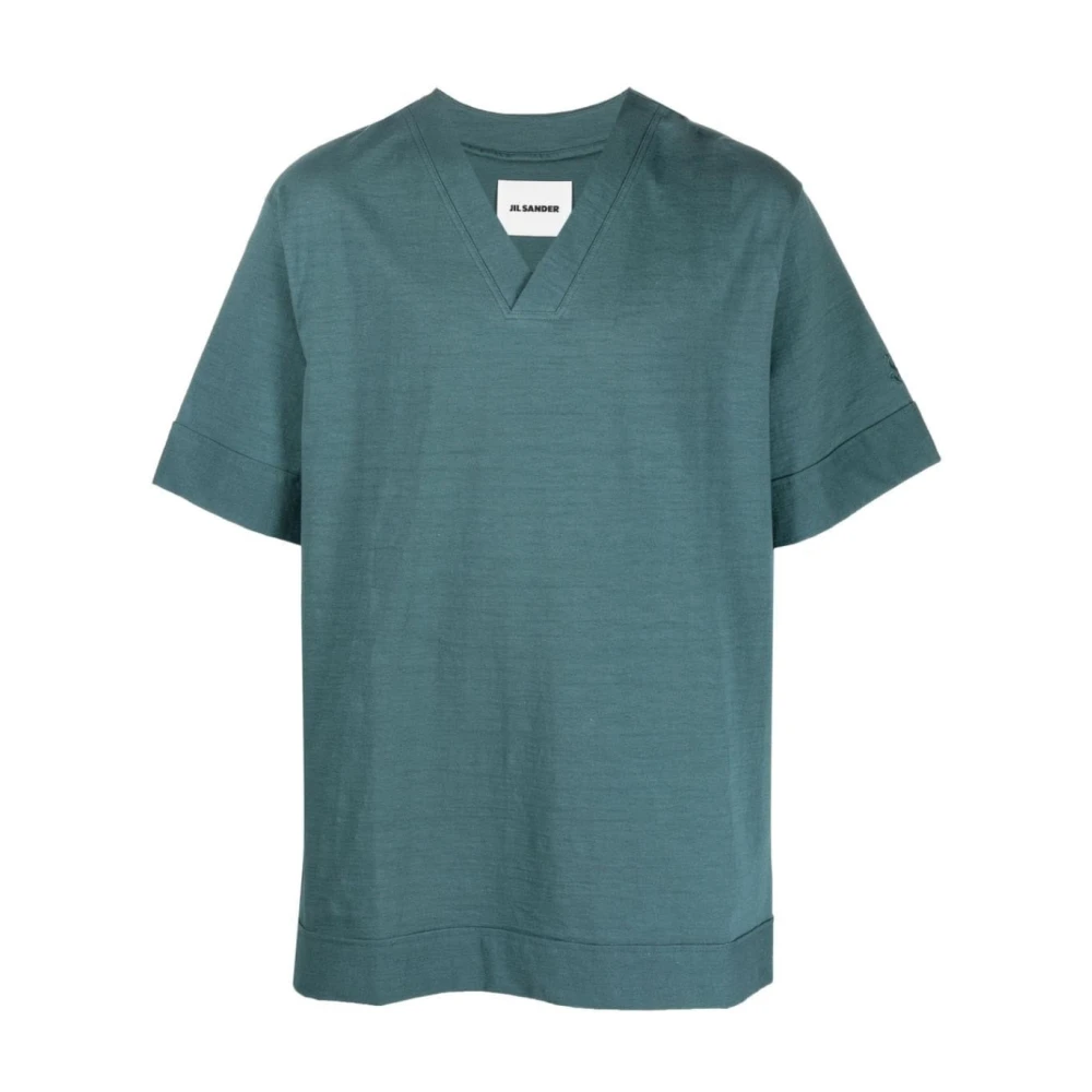 Jil Sander Blauwe Casual Korte Mouw T-shirt Blue Heren