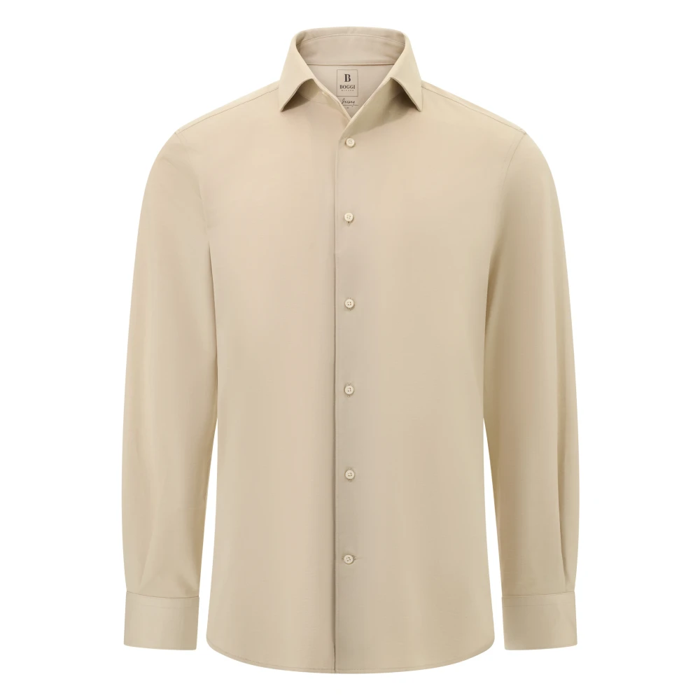 Boggi Milano Herren Beige,Blue Jersey Bowling Kragen Polo Shirt