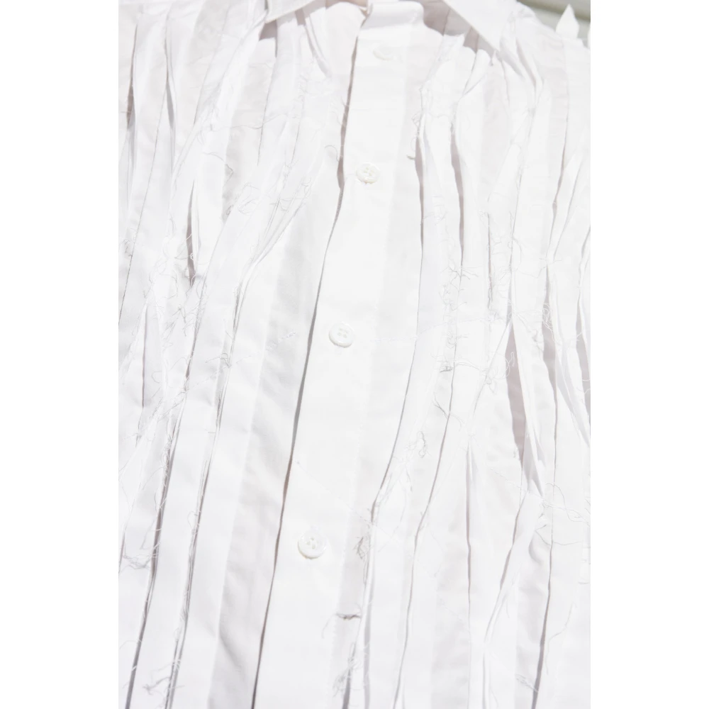 Y-3 Lange geplooide overhemd White Heren