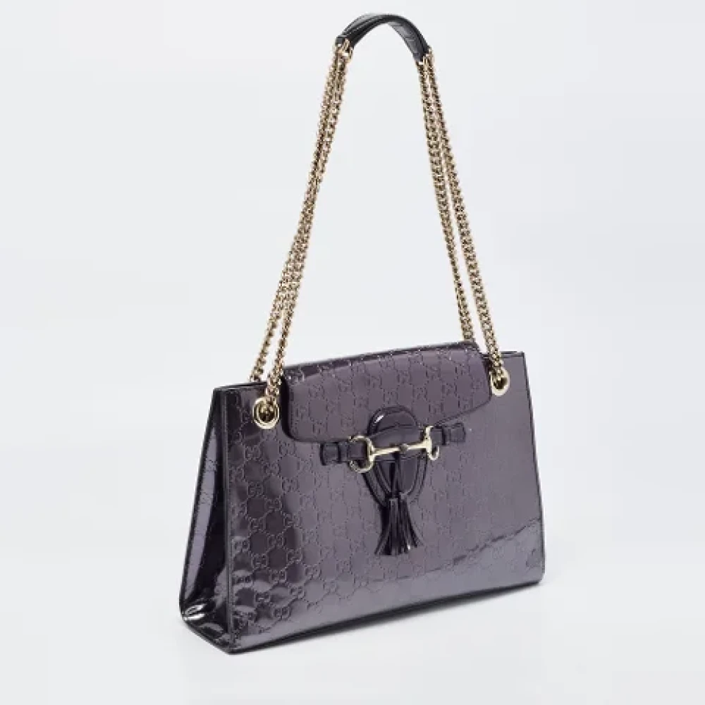 Gucci Vintage Pre-owned Leather gucci-bags Purple Dames