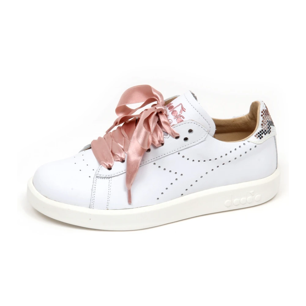 Diadora Women's White Heritage Game With Pearls Shoes