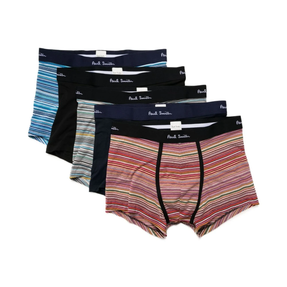 Paul Smith Mannelijk Multicolor Gestreept Katoenen Ondergoed Met Logo Tailleband