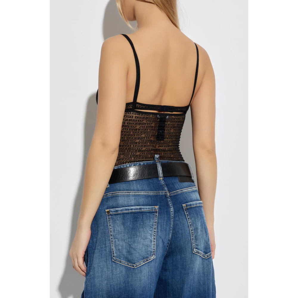 Dsquared2 Kanten hemdje Black Dames