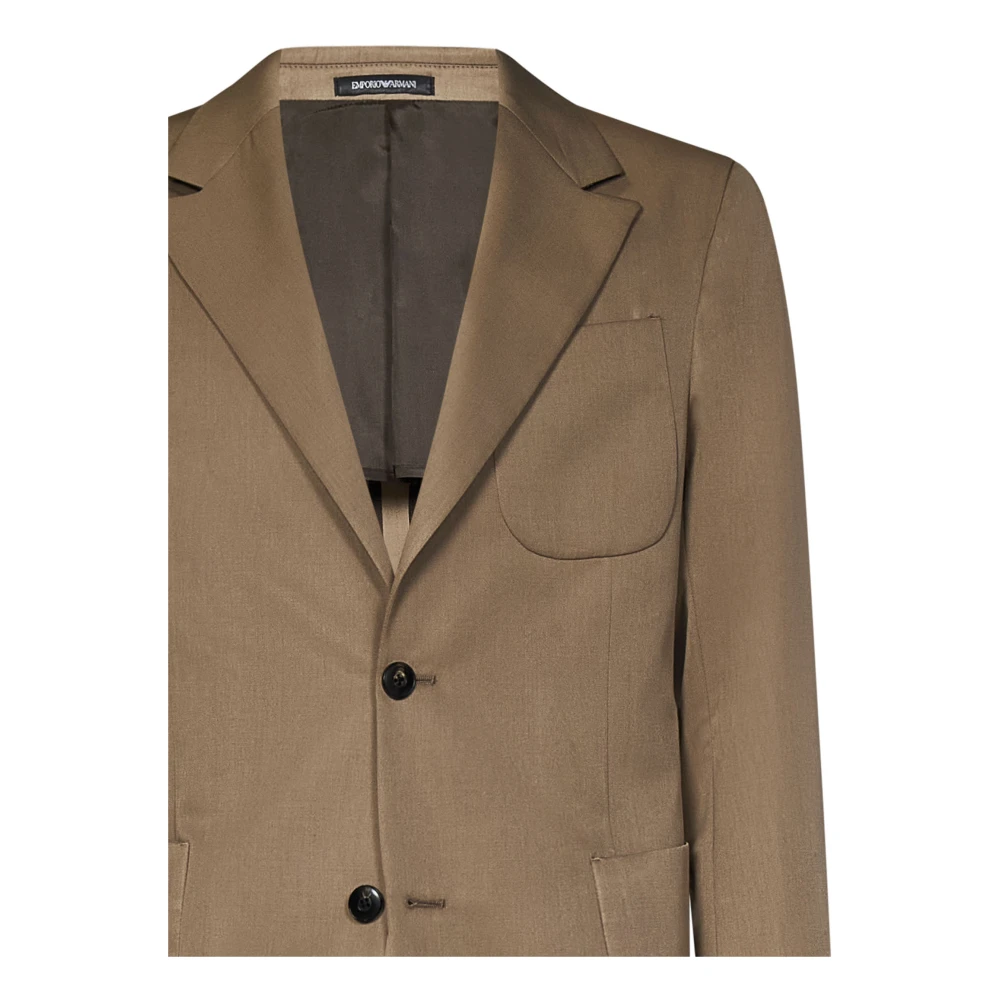 Emporio Armani Single Breasted Suits Beige Heren