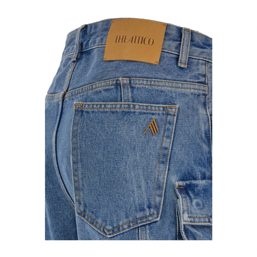 The Attico Cargo High Waist Denim Jeans Blue Dames