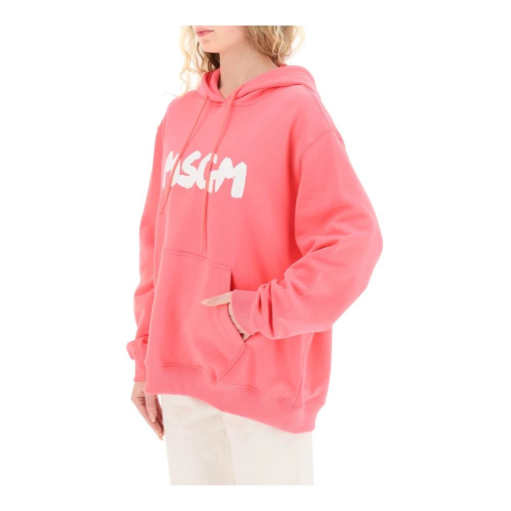 Msgm Hoodie met contrasterend logo Pink Dames
