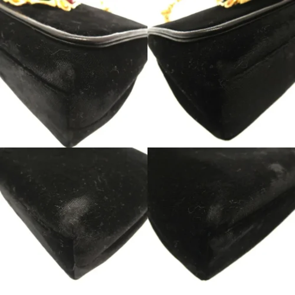 Chanel Vintage Pre-owned Suede shoulder-bags Black Dames