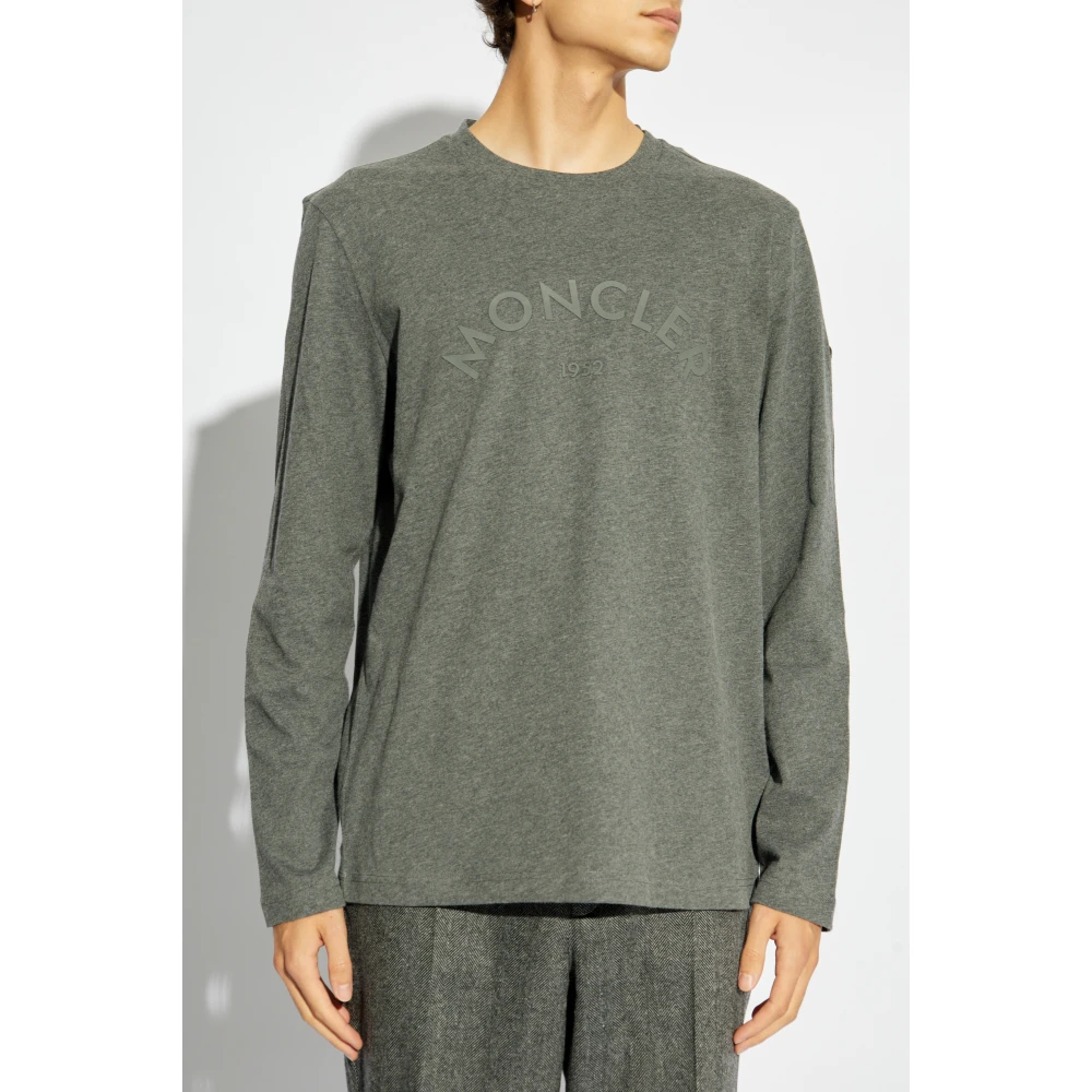 Moncler T-shirt met logo Gray Heren