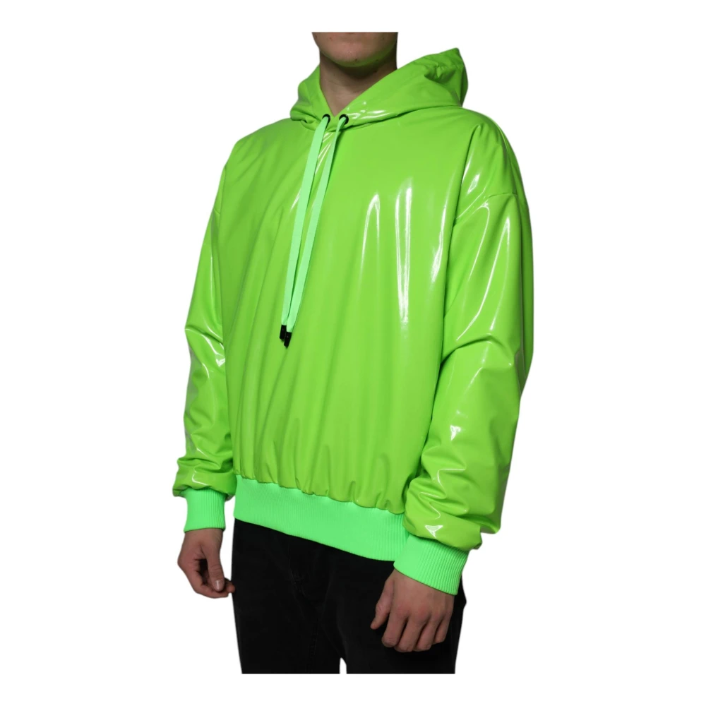 Dolce & Gabbana Neon Groene Logo Hoodie Green Heren