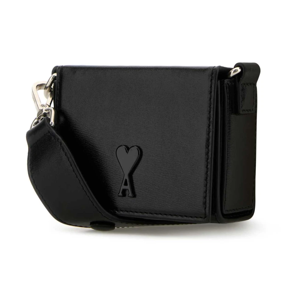 Ami Paris Zwarte Lederen Nana Schoudertas Black Dames