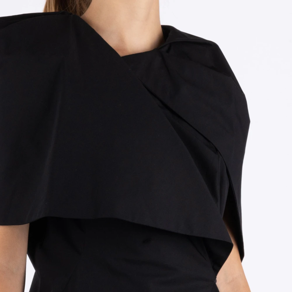 Dries Van Noten Zwarte Katoenen Overhemd Black Dames
