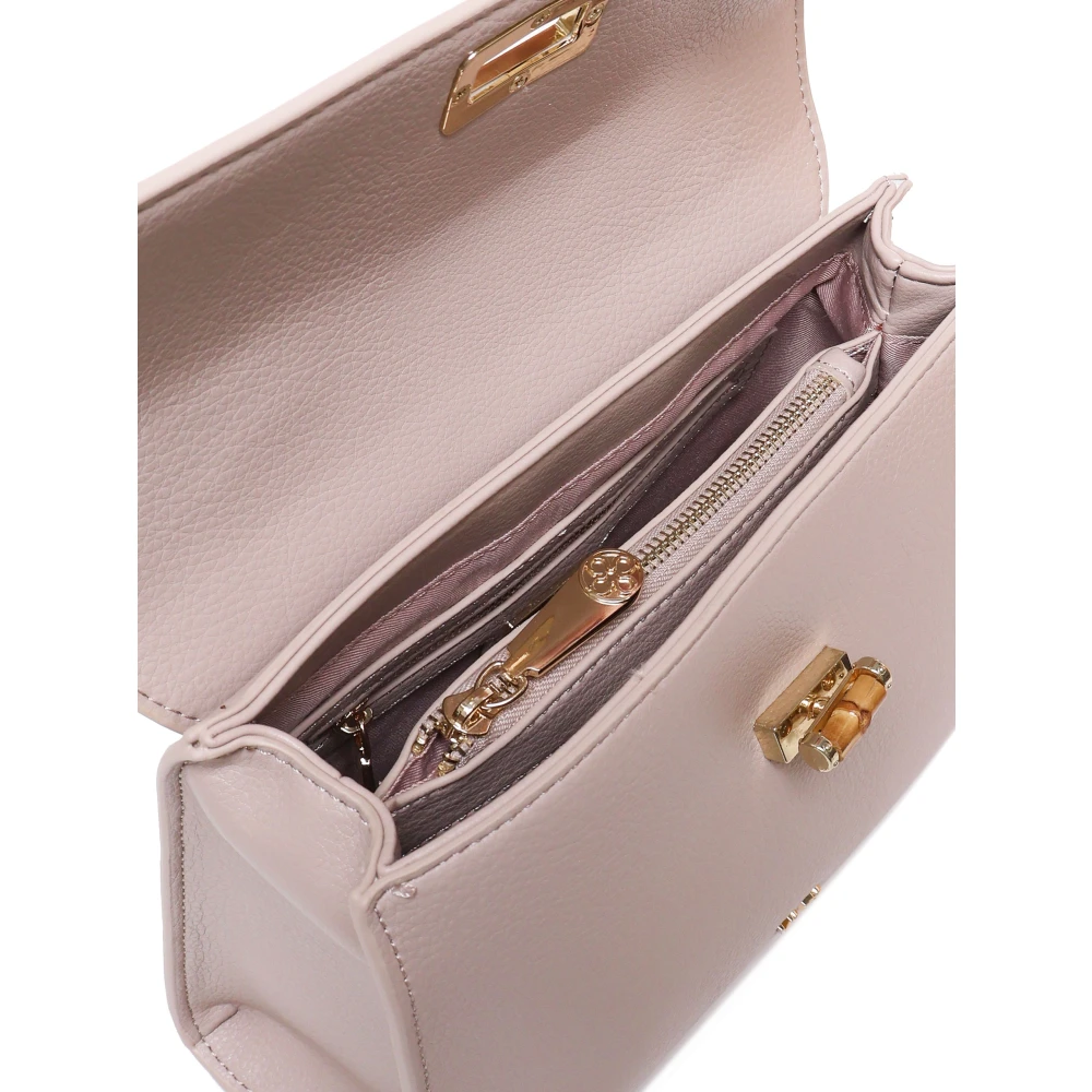 V73 Nude Handtas met Bamboe Handvat Beige Dames