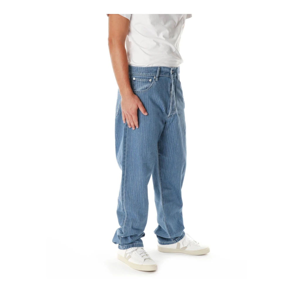 Kenzo Mount Fuji Loose Fit Jeans Blue Heren