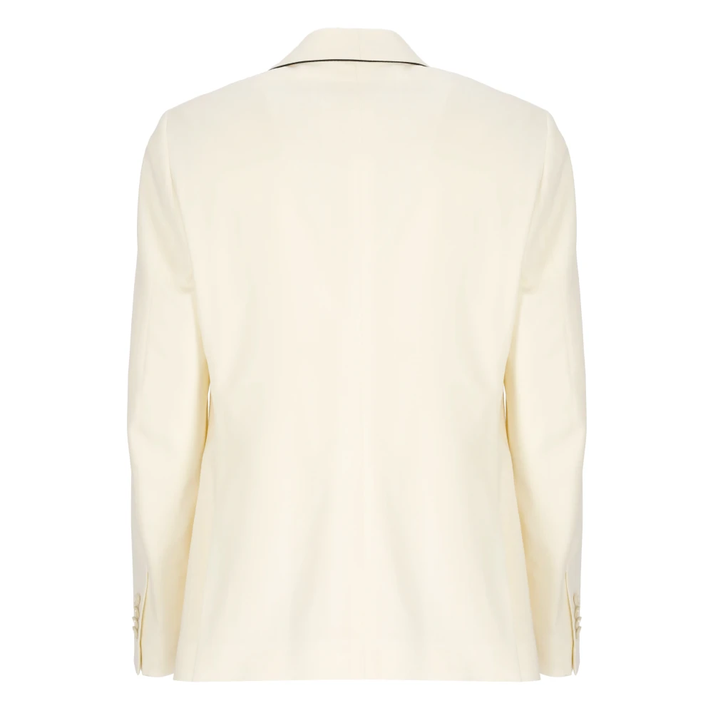 Lardini Ivoor Wol Shawl Neck Jas Beige Heren