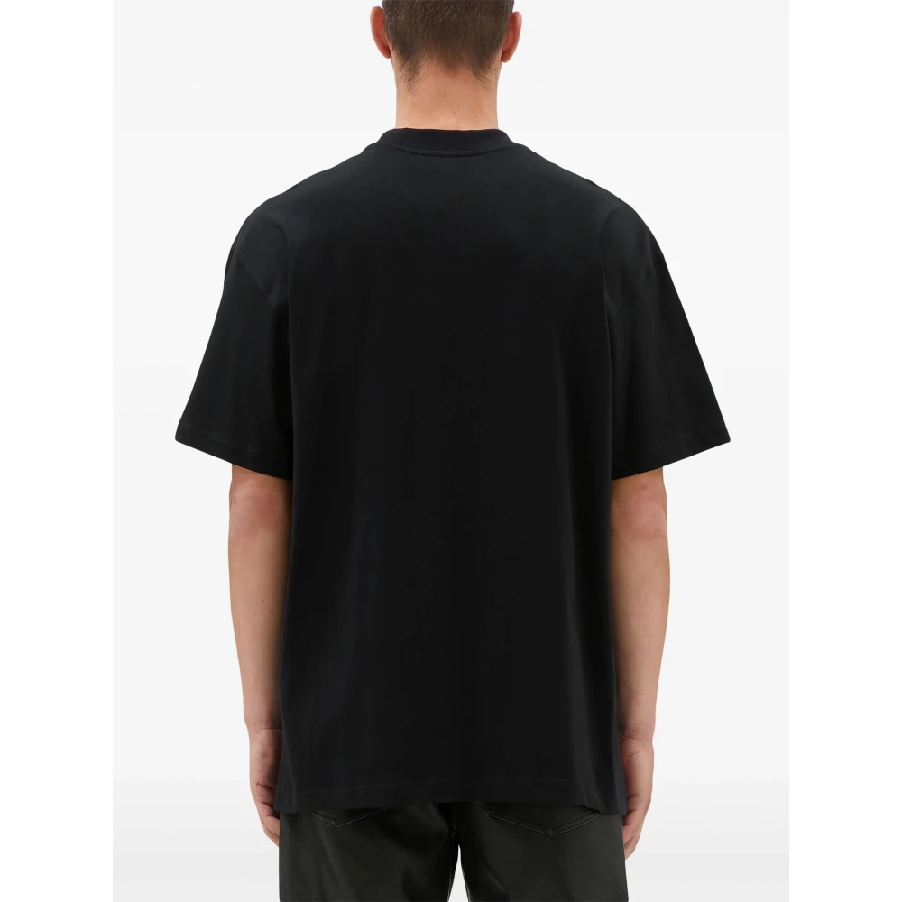 Msgm Zwart Logo Pennellato T-shirts en Polo's Black Heren