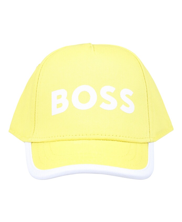 casquette-visiere-en-coton-jaune-avec-logo