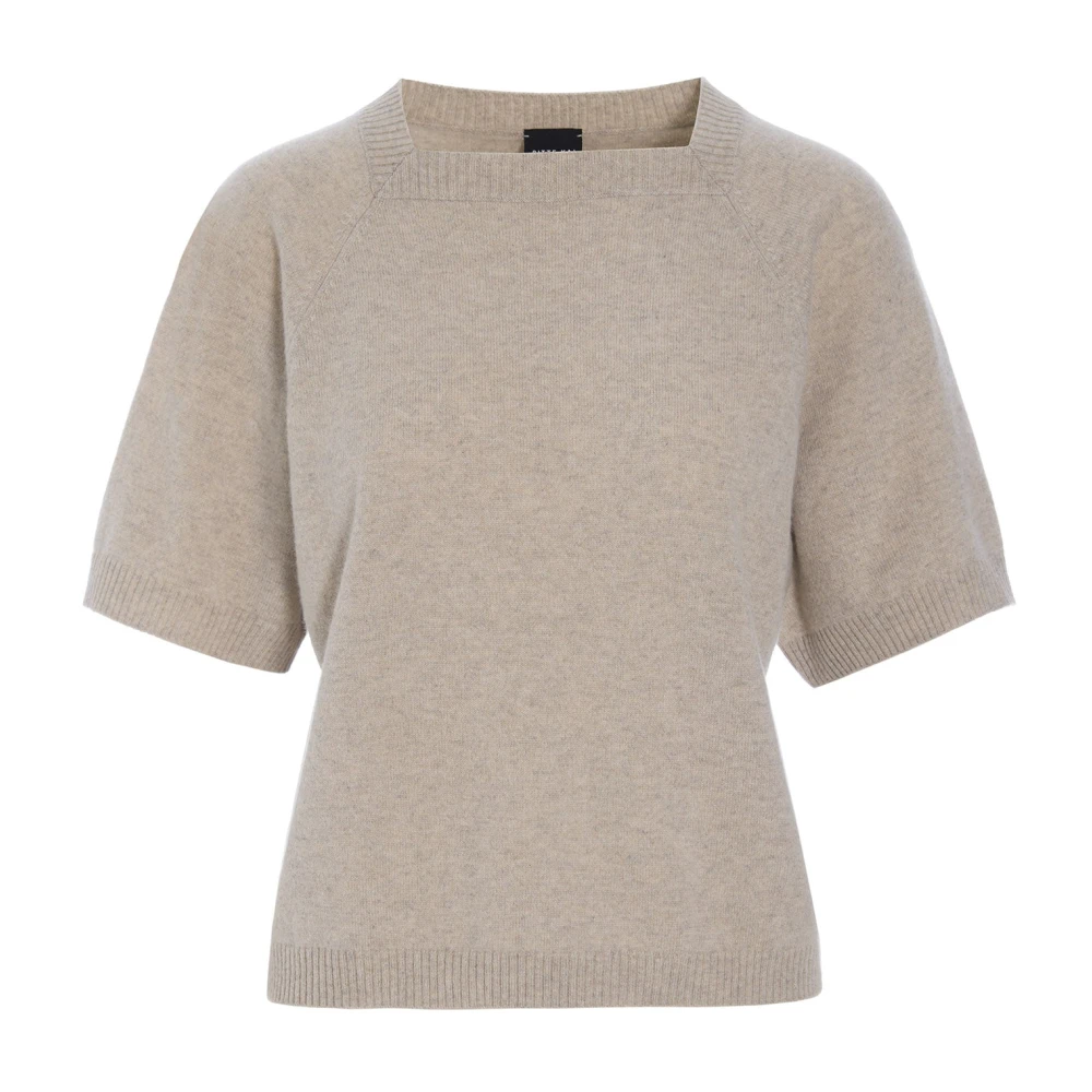 Bitte Kai Rand Women's Beige Cashmere Knitwear, L, Cloud Cashmere Short-Sleeve Blouse