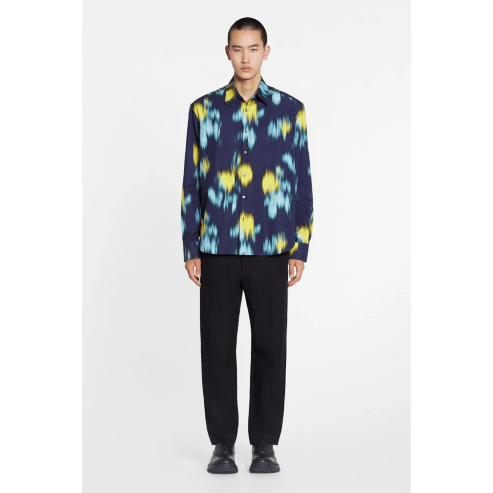 Lanvin Bloemen Vervaagd Print Shirt Multicolor Heren