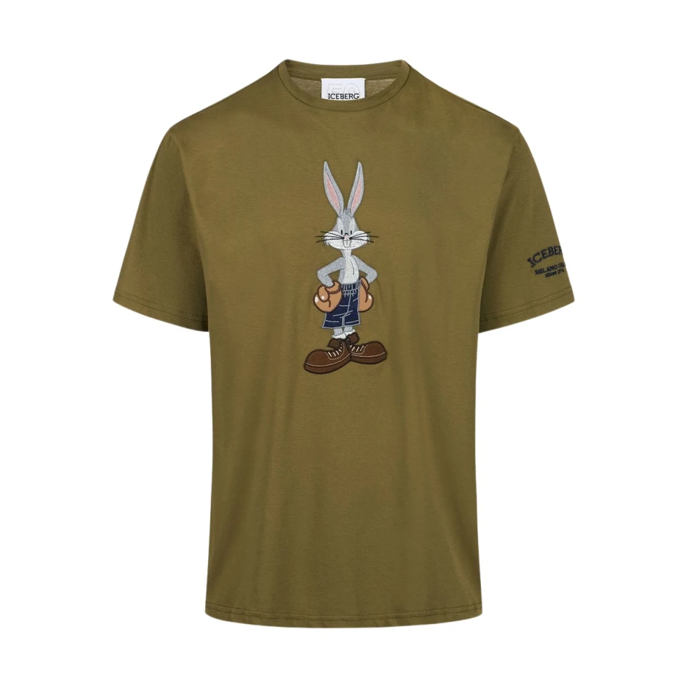 Iceberg De Re-Edit T-shirt met cartoon graphics Green Heren