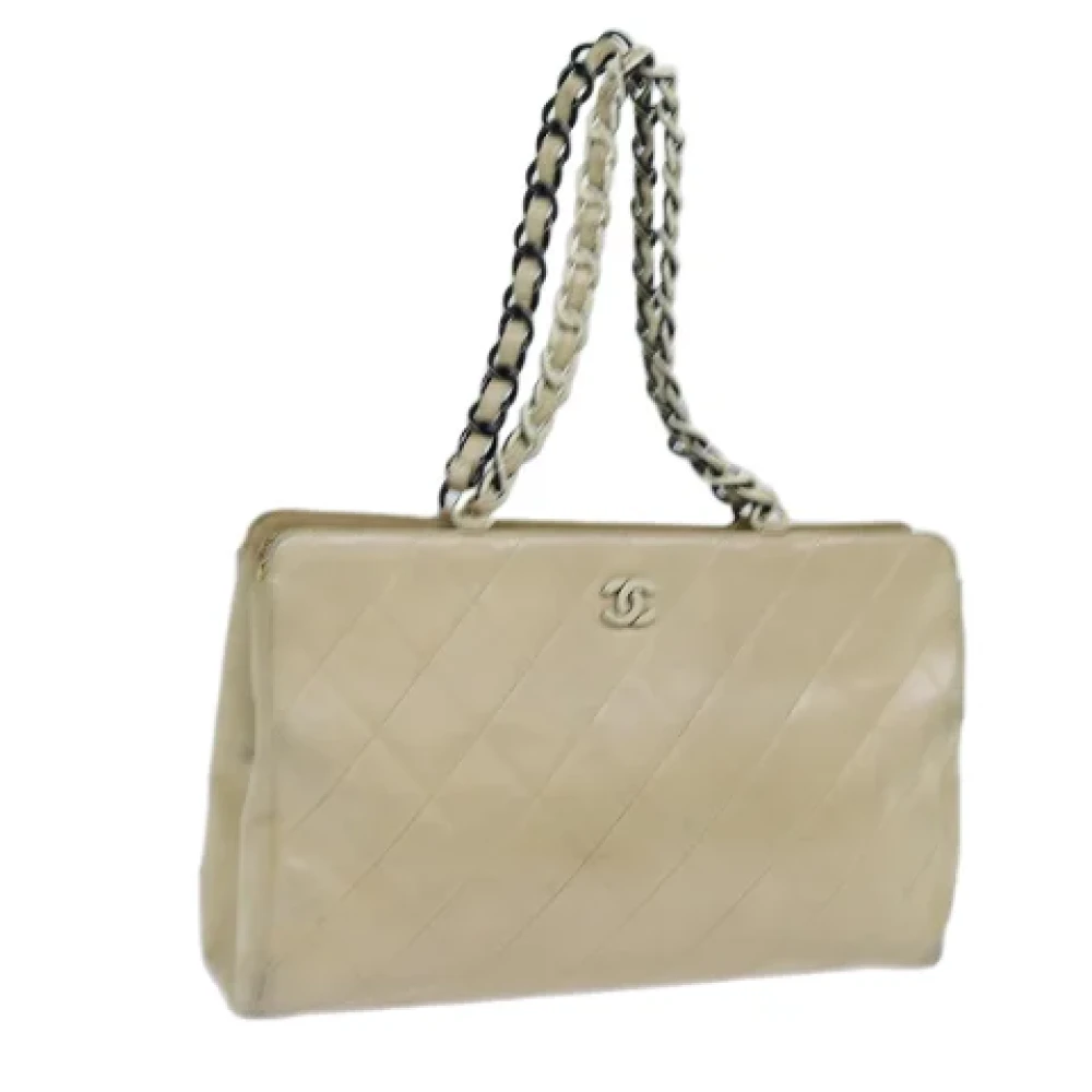 Chanel Vintage Pre-owned Leather totes Beige Dames