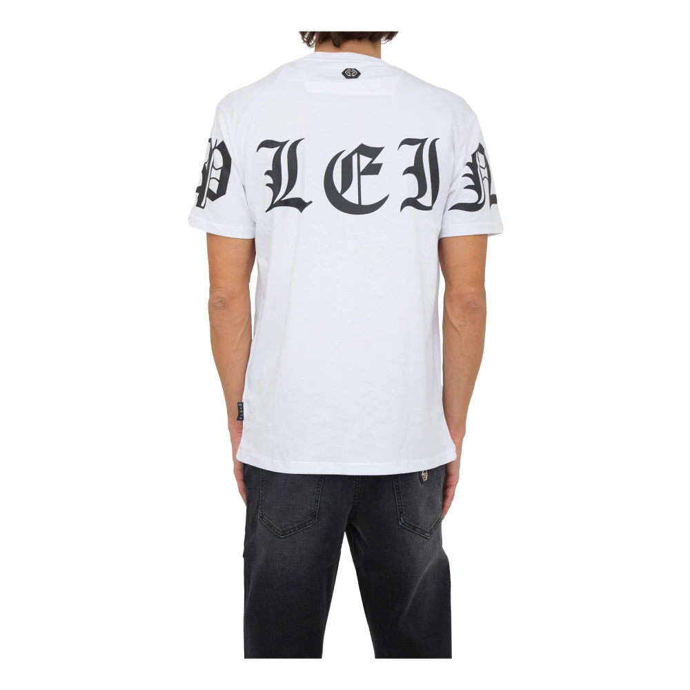 Philipp Plein Witte T-Shirt met Ronde Hals White Heren
