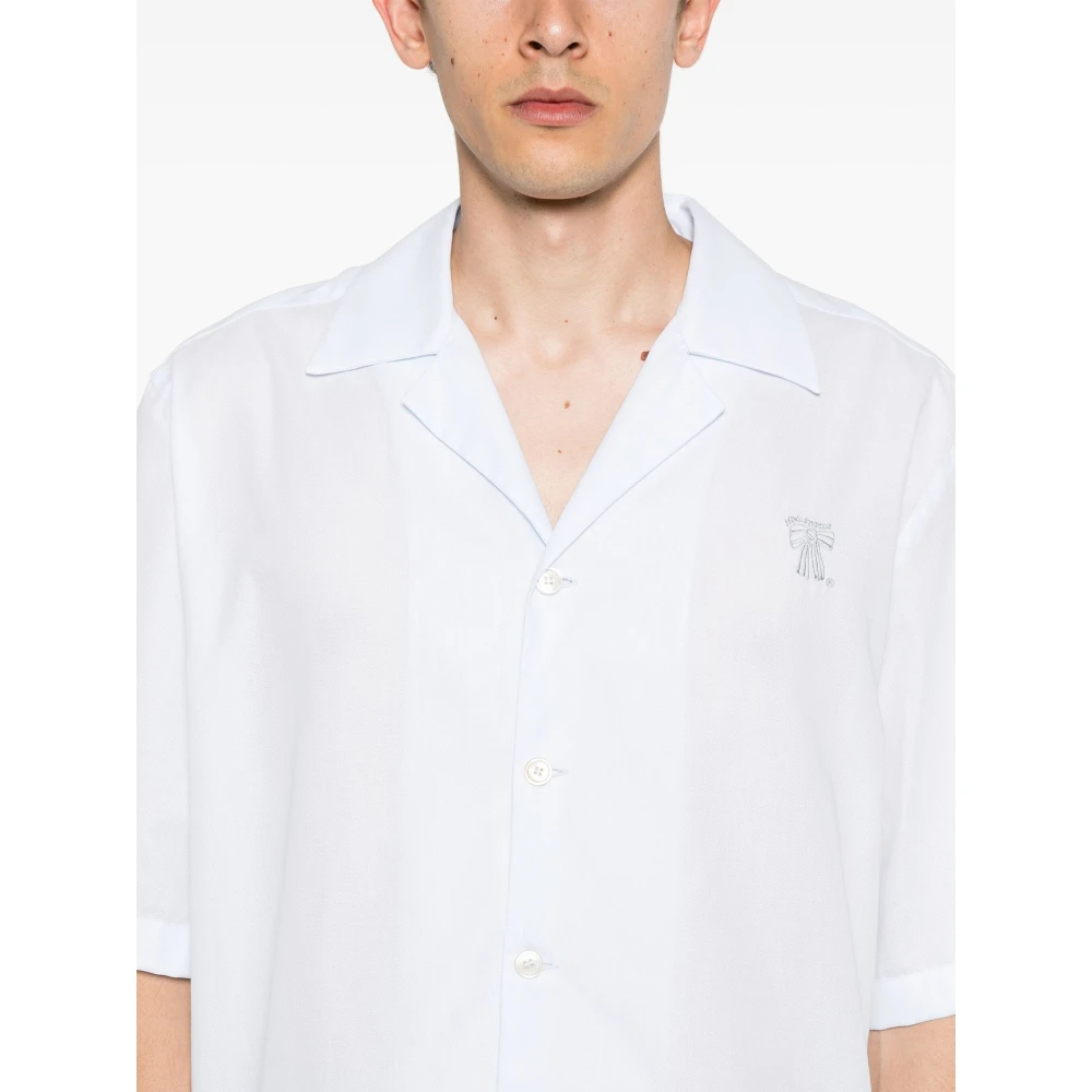 Acne Studios Geborduurd Katoenen Overhemd Blue Heren