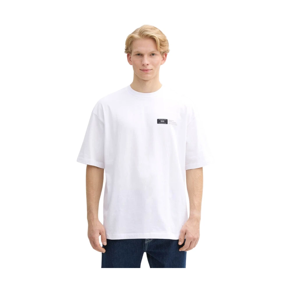 Tom Tailor Gedrukte Oversized T-shirt | Freewear Wit White Heren