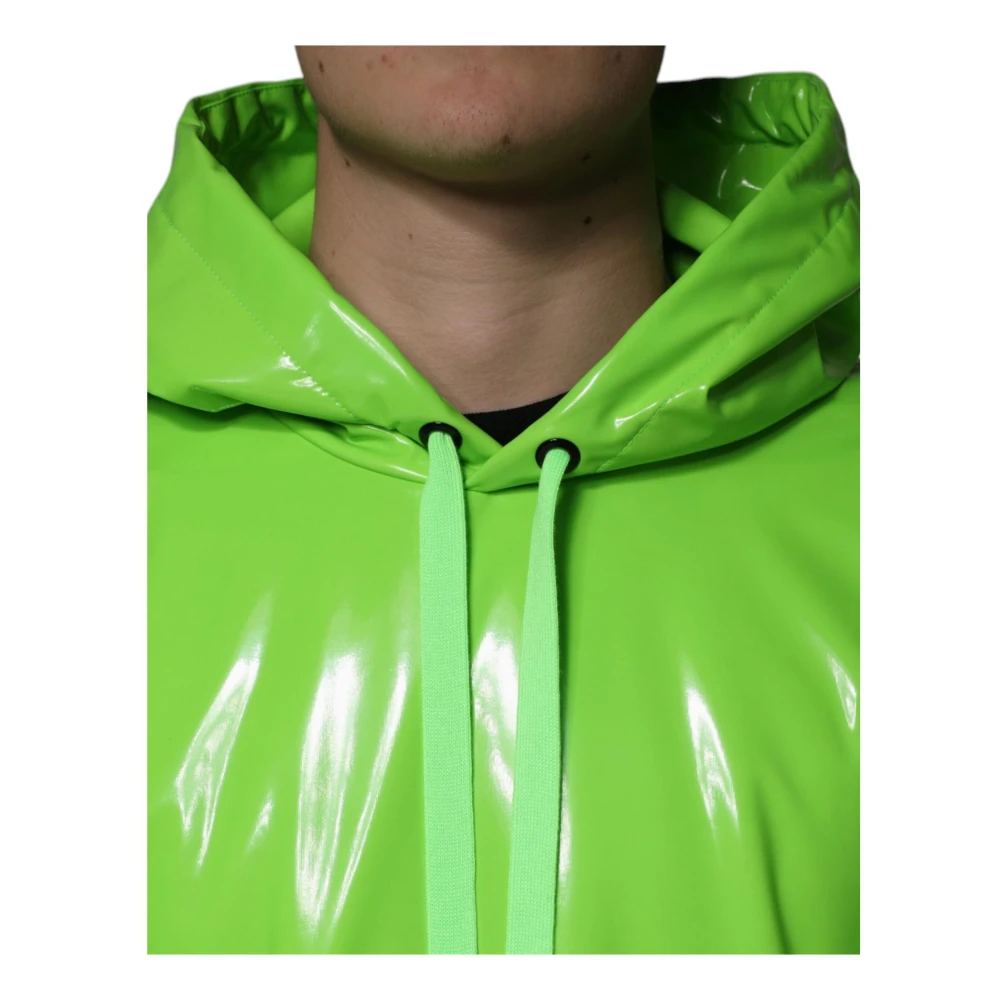 Dolce & Gabbana Neon Groene Logo Hoodie Green Heren