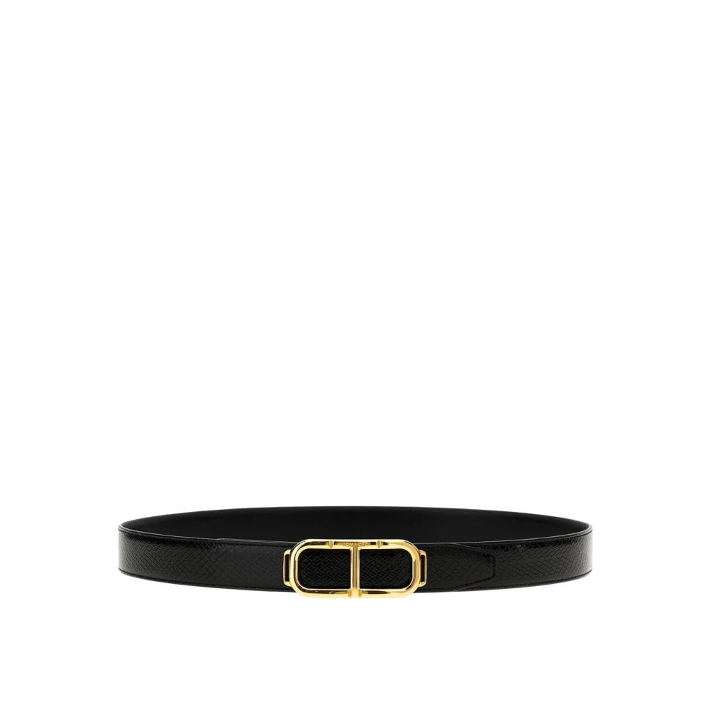 Tom Ford Men's Black Belts, 105 Cm, Double Buckle Leather Belt