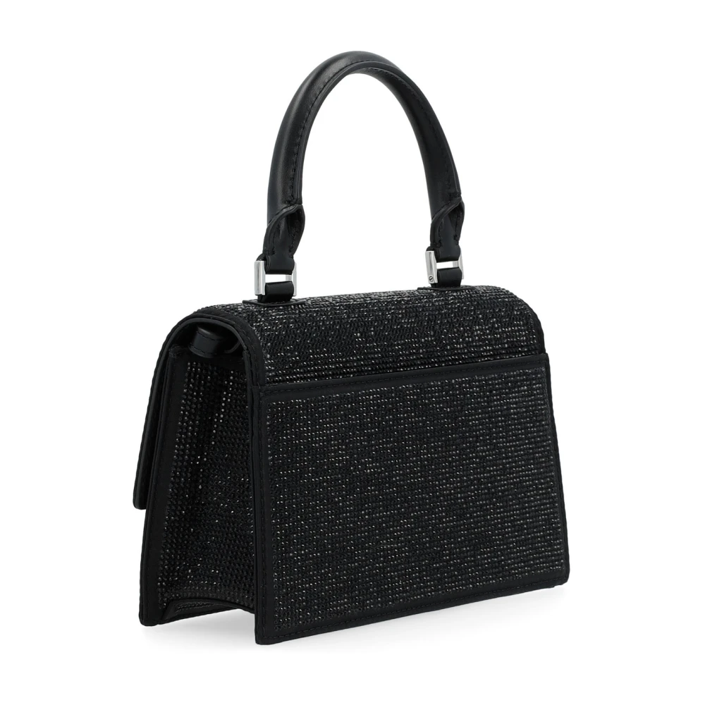 TORY BURCH Zwarte leren handtas met strass Black Dames