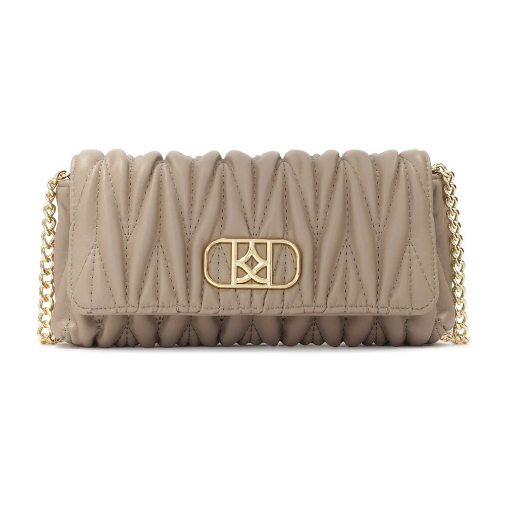 Kazar Kleine gewatteerde leren handtas in taupe kleur Beige Dames