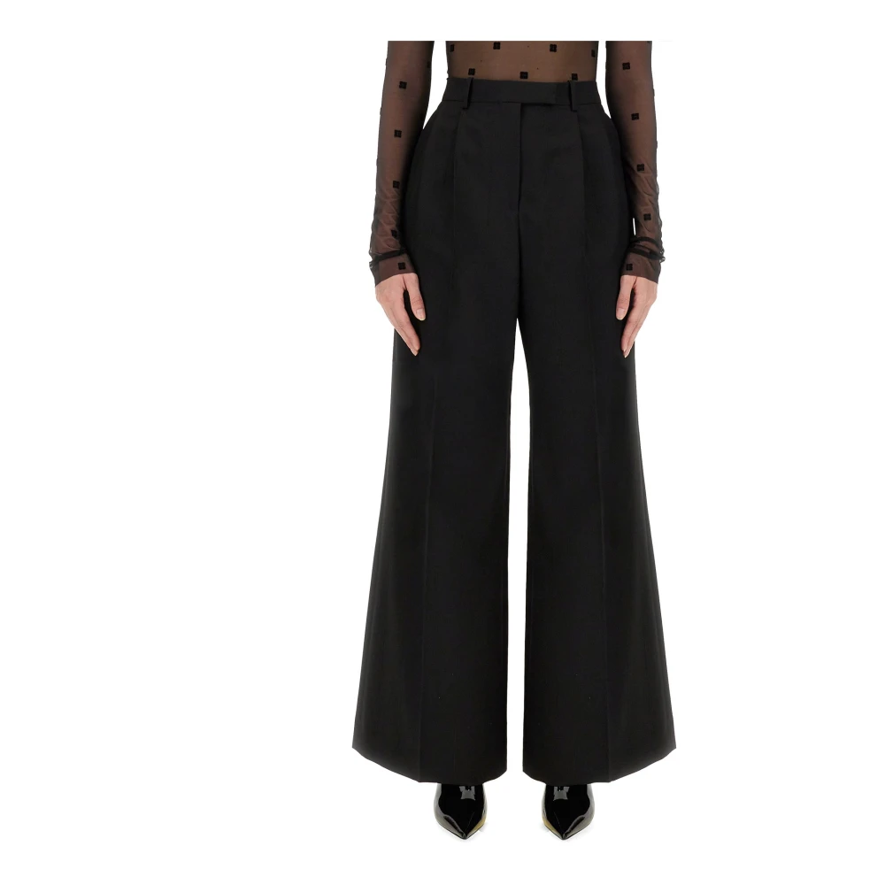Givenchy Women's Black Tailoring Straight Trousers - Wide Trousers - S - Trousers