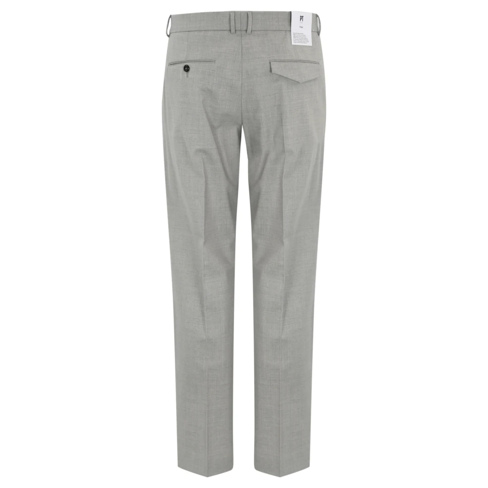 PT Torino Lichtgrijze Wollen Twill Broek Gray Heren