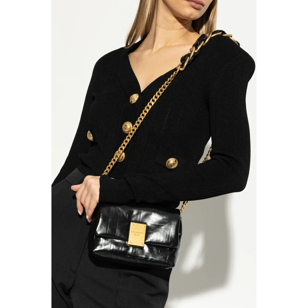 Balmain Schoudertas Flap Small Black Dames