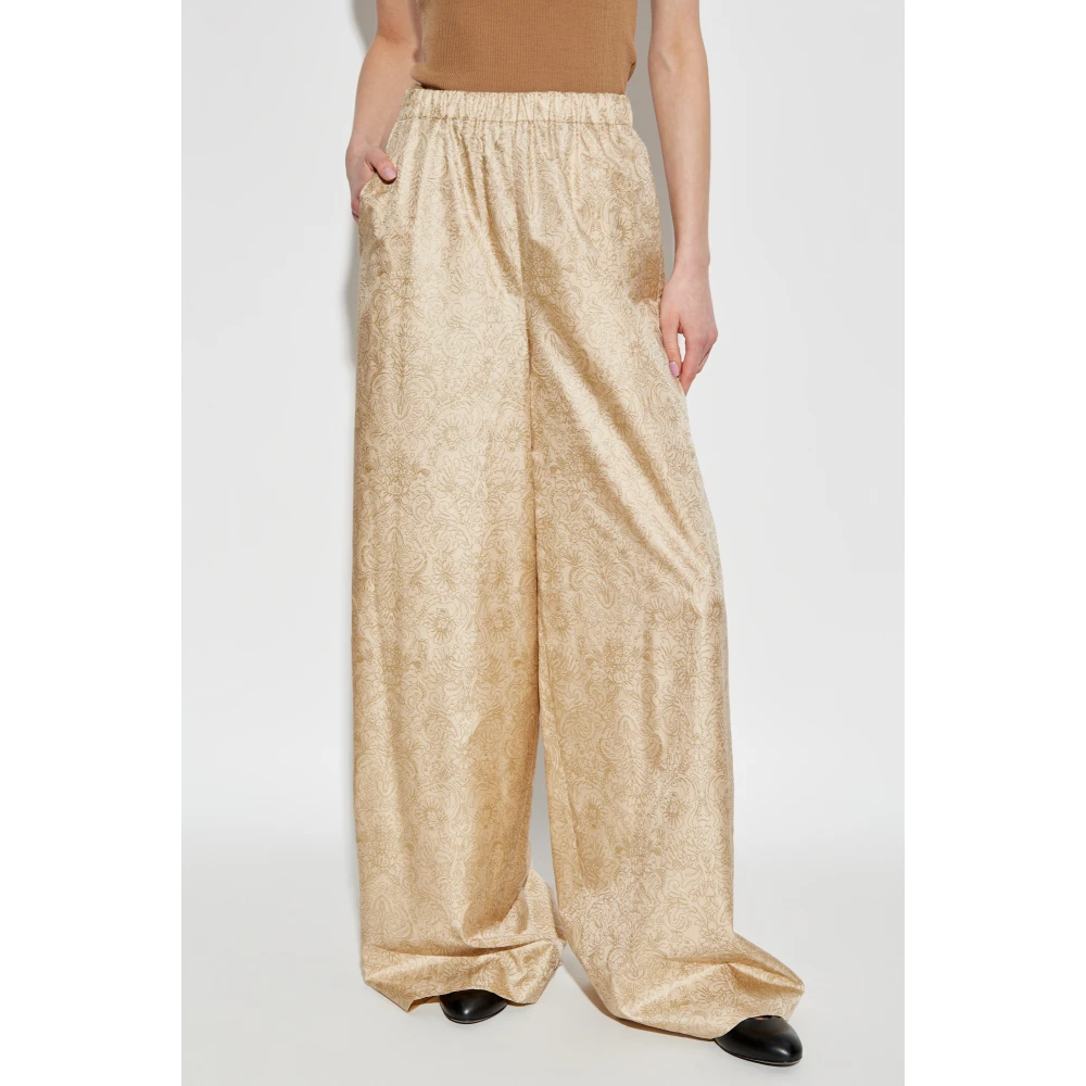 Max Mara Zijden broek Domizia Yellow Dames