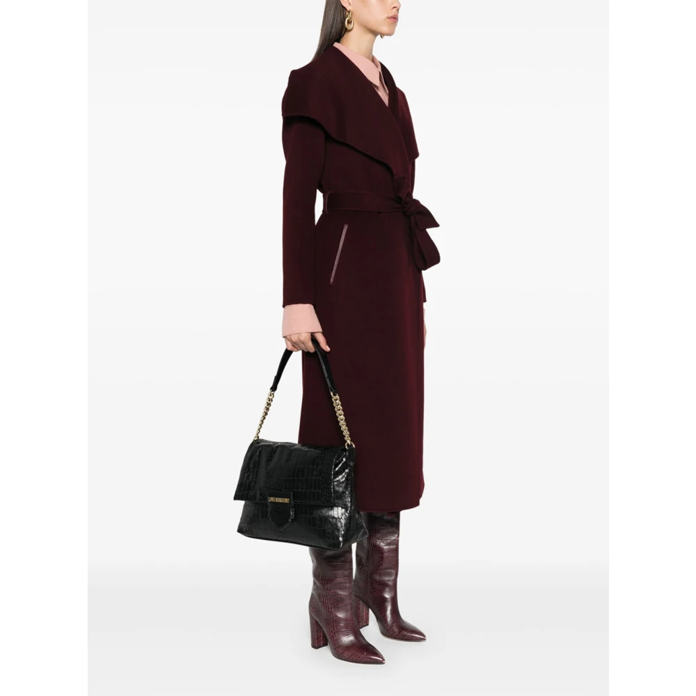 Love Moschino Elegante Croco Schoudertas Zwart Black Dames